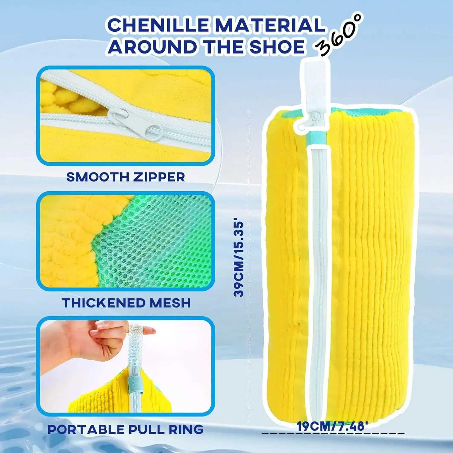 1/2Pcs shoe washing bag cotton laundry bag zipper closure shoe cleaning bag X250220