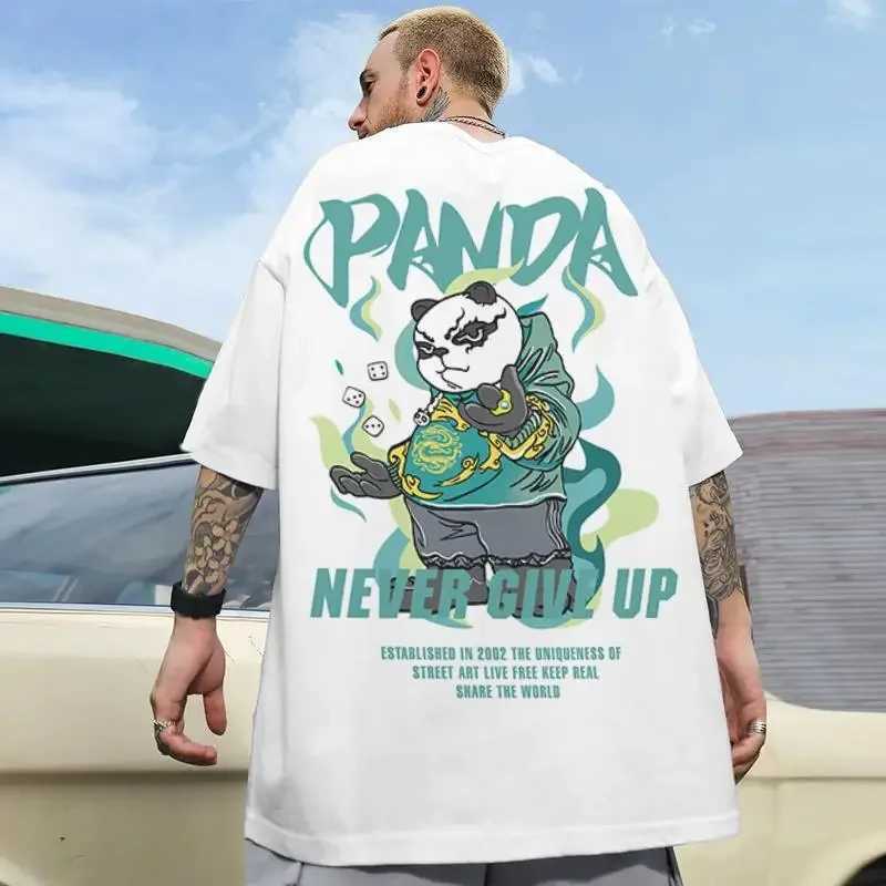 3d Panda Print Mens T-Shirt Summer Casual Short Sleeve Tee For Men Harajuku Loose Oversized Top Quick Dry Pullover 2024 New Top W250220