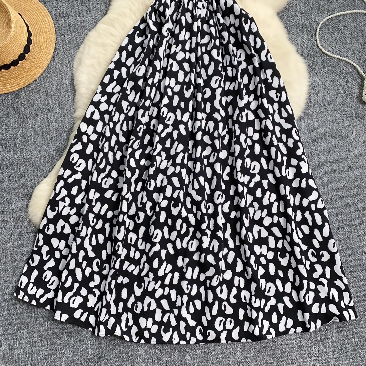 2025 New Print Sexy V Neck Dress Straps Swinging Collar Backless Leopard Elegant Ladies Vacation Beach Party Sundress