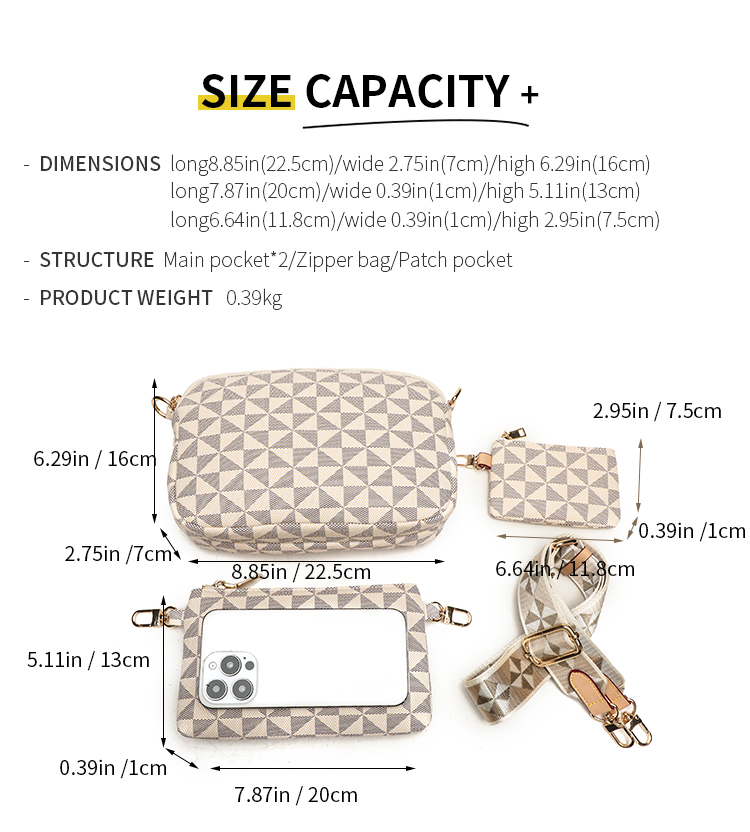 Classic Vintage Design Windmill Printed Large-Capacity Crossbody Bag