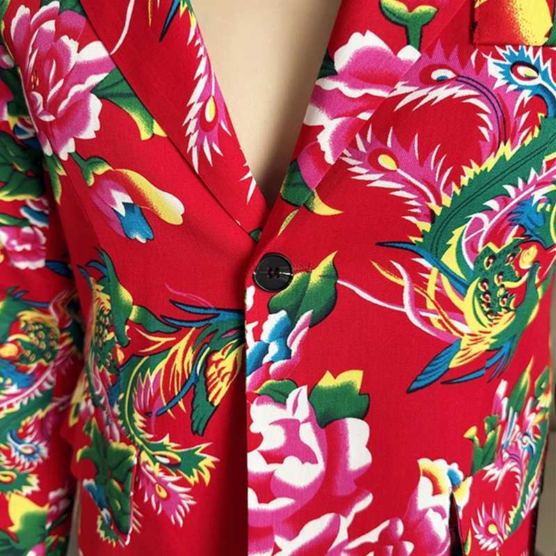 Nostalgia Style Suit 2-Piece Mens Fashion Casual Suit Jacket Trousers Red Black Available Blazer +Pants M-5XLXJ250222