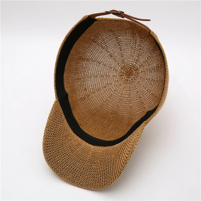 Straw Hat Woman Outdoor Casual Sun Hats Sunscreen Summer Baseball Cap adjustable Fashion Solid color Anti-UV cap 250221