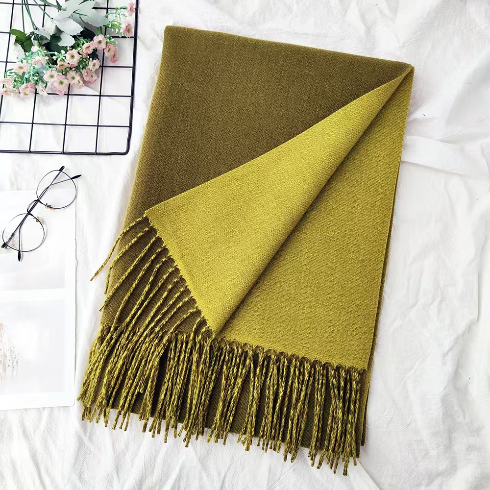 T152 solid color cashmere scarf autumn and winter atmosphere women's advanced sense all-match men's neck warm shawl