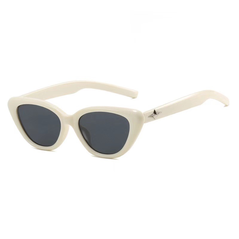 Cross border Korean New Black Cross Star Sunglasses Small Frame Cat Eye Sunglasses Women's Premium UV Resistant Sunglasses
