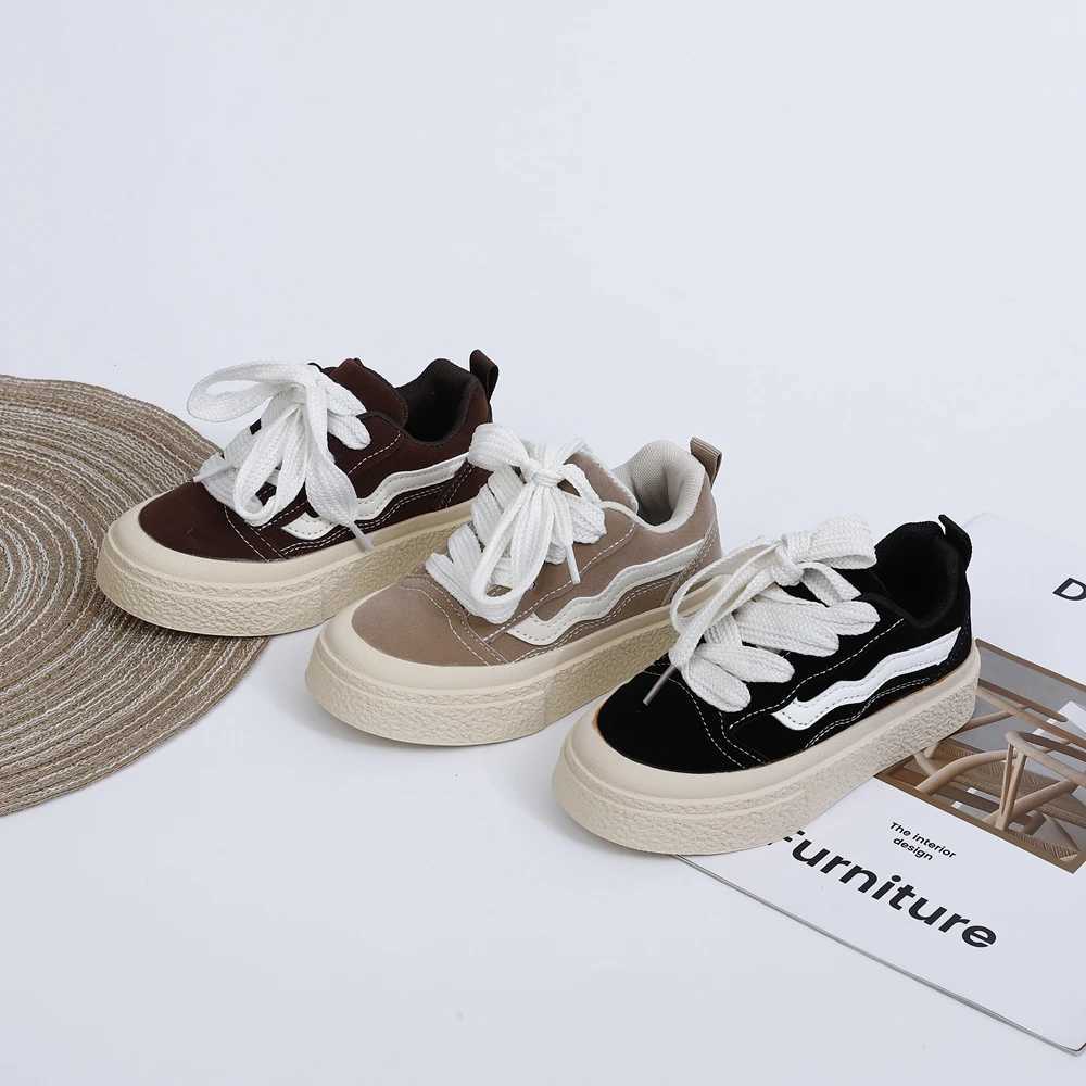 2025 New Boys Girls Canvas Shoes Autumn Childrens School Performance Shoes Babys Children Biscuit Bottom Breathable Kids Shoes M250221