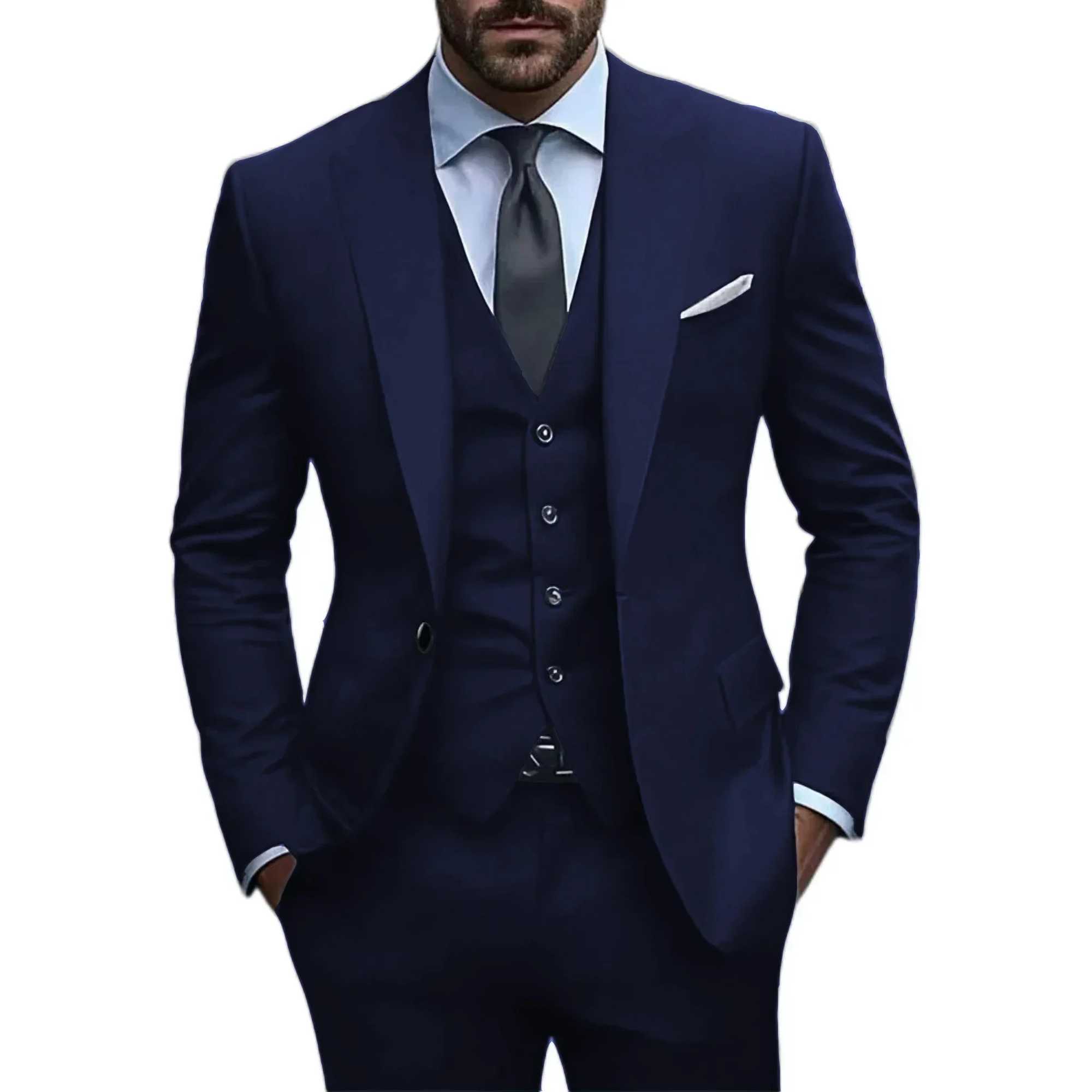 Solid color formal business suit mens teak green suit elegant mens suit one click style banquet stage costume business suitXJ250222