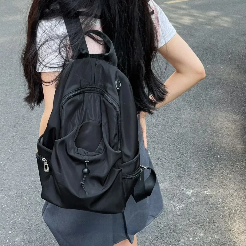 Y2k All Match Casual Women Schoolbags Vintage Trendy Chic Korean Travel Bags Streetwear Preppy Simple Backpacks for Students 250318