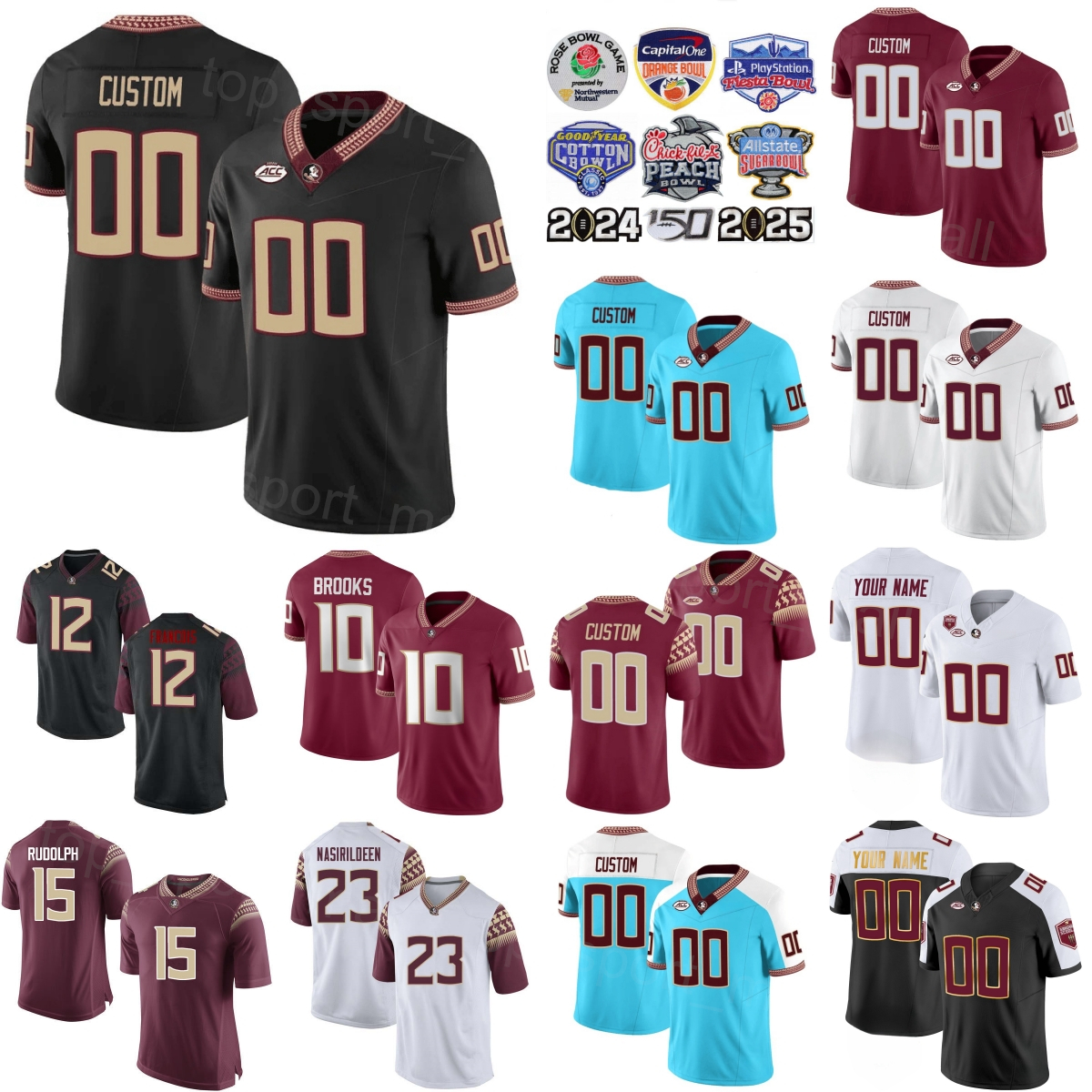 2025 College Football 3 Cam Akers Jersey University 5 Jameis Winston 11 Nyqwan Murray 23 Hamsah Nasirildeen 15 Travis Rudolph 43 Peter Warrick Woman Mans Kids FSS