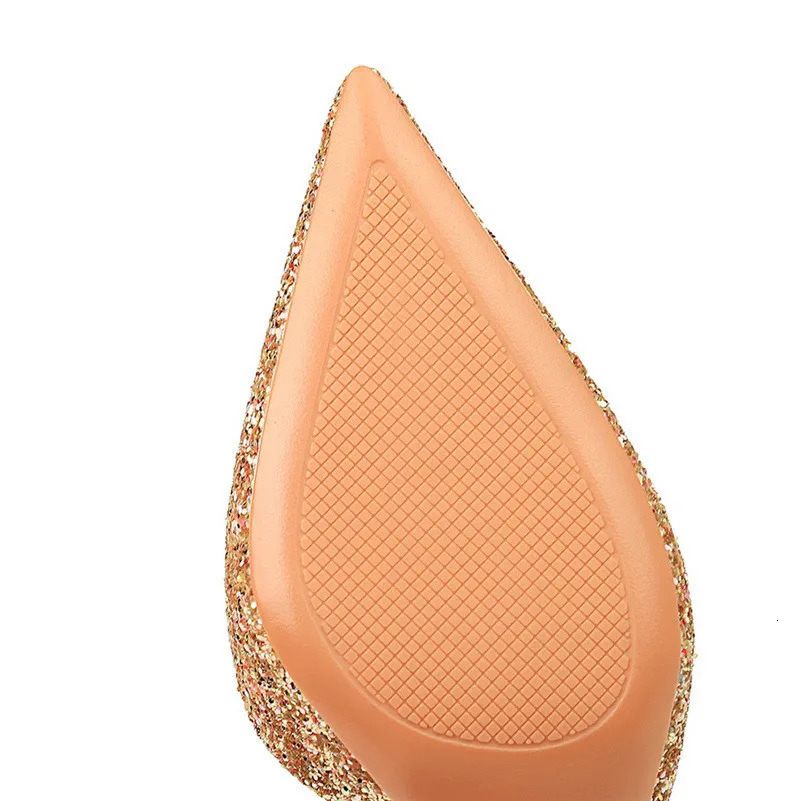 Women 7cm 10.5cm Super High Heels Blue Gold Pumps Sexy Sequins Bling Low Heels Lady Scarpins Stiletto Sparkly Party Shoes 250221