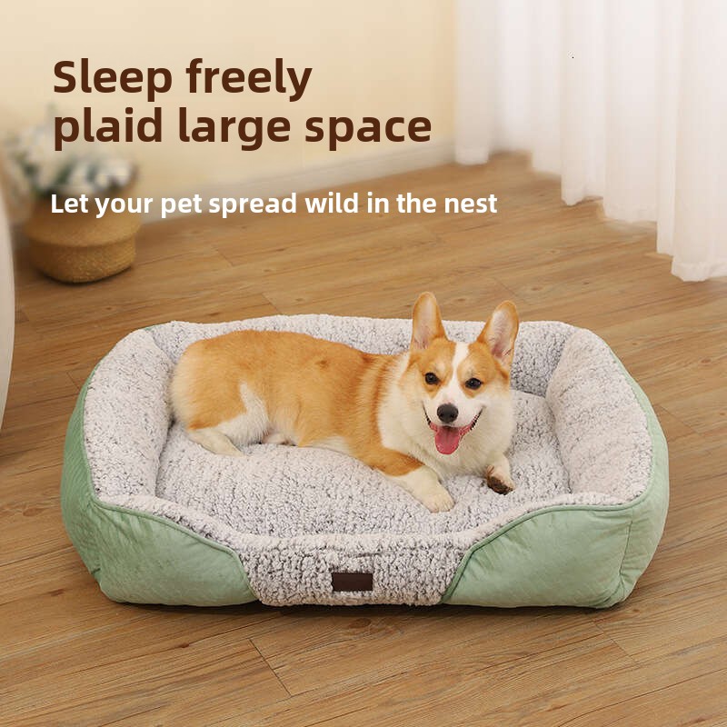 Self-heating Fleece High-sided Pet Bed, Foldable and Dual-purpose Pet Sleeping Mat, Suitable for Small and Medium-sized Dogs