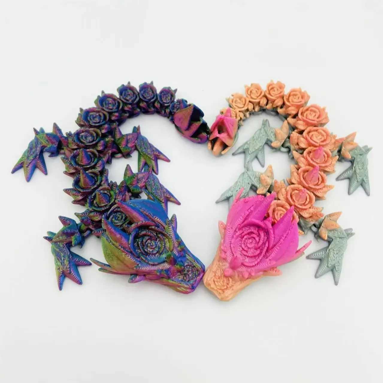 3D Printed Rose Egg Crystal Toy for Kids Rotatable Articulated Dragon Kid Hollow Christmas Gift Desktop Home Decor Free shipping