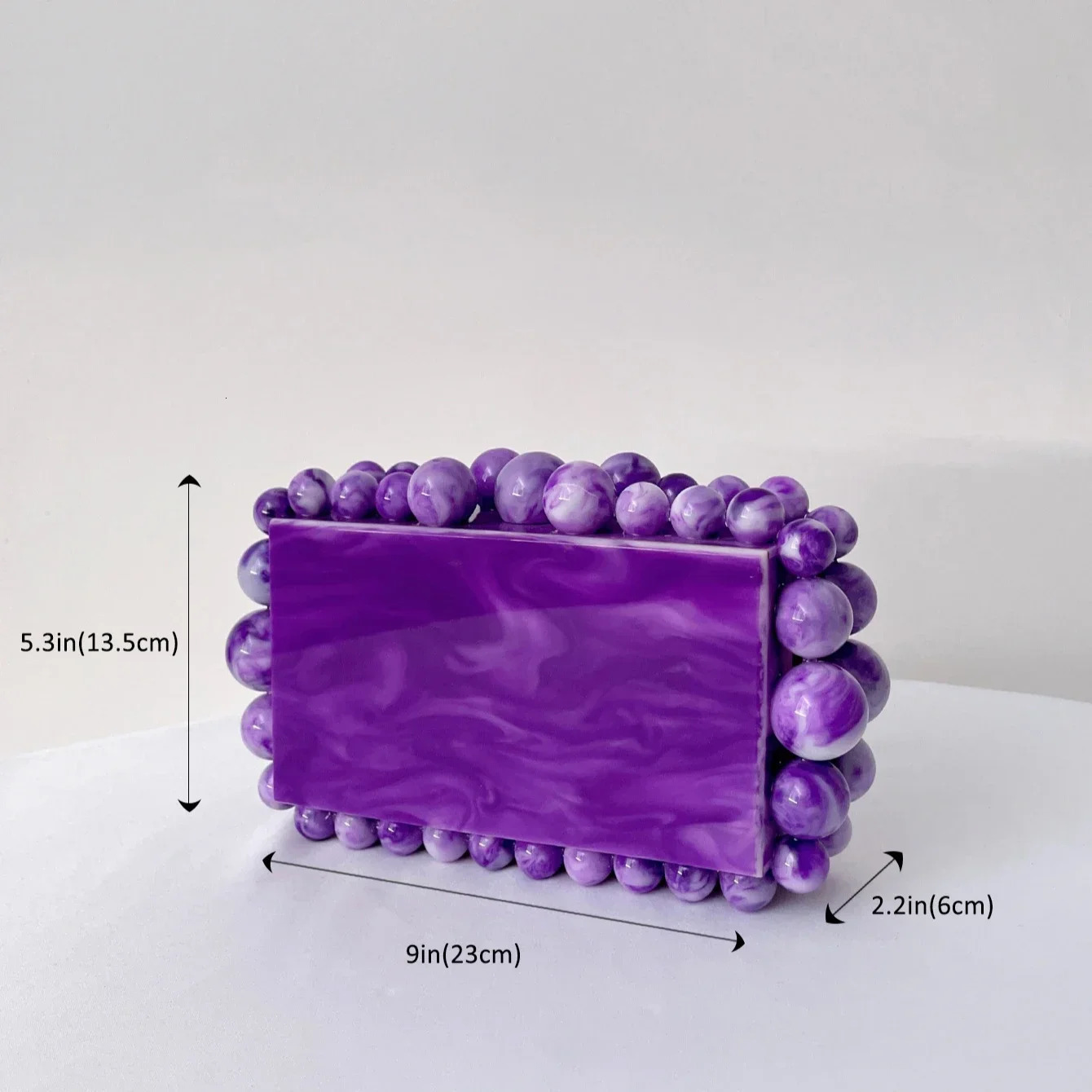 Acrylic Evening Bags for Women Square Clutch Bag Lady Lipstick Purse Trend Shoulder Bag Fashion Beads Handbag 250221