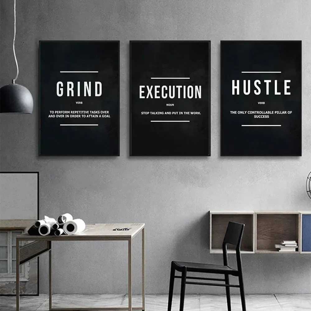Inspiring quotes poster wall art money Nr sleep motivation canvas printing picture painting Y250218