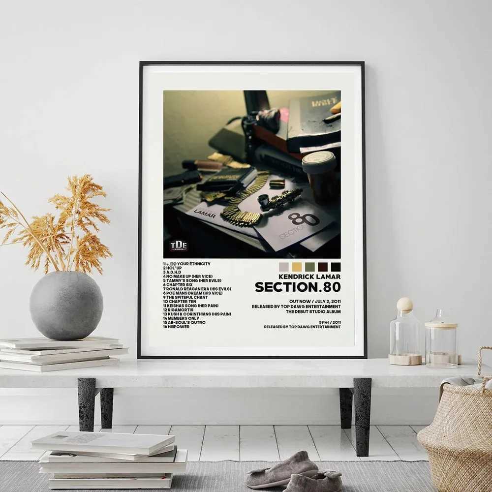 Good Kid Maad City Hip Hop sic Album Cover Poster Prints Wall Art Canvas Painting Picture Gift Ro He Decor Y250218