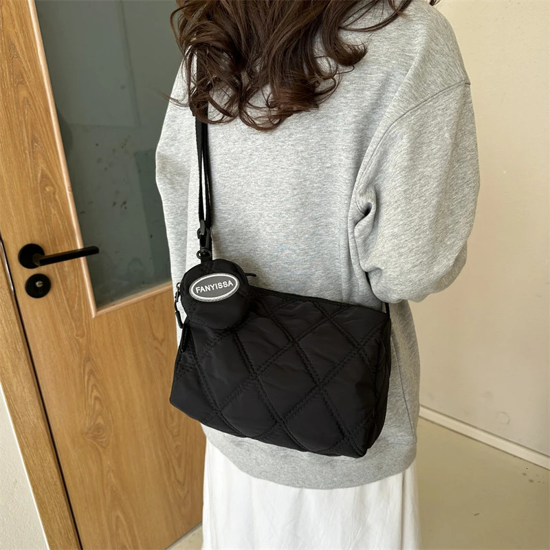 Embroidery Diamond Lattice Womens Handbags ner Shoulder Cross Body Bags Female Handbag with Coin Purse 250218