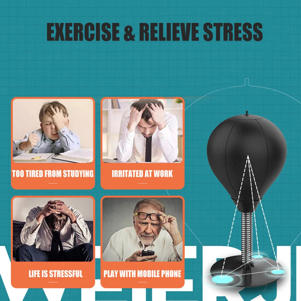 Stress Relief Boxing Bag Suction Cup Base Speed Ball Inflatable Foam Spring Fighting Speed Reflex Training Fitness Equipment 250221
