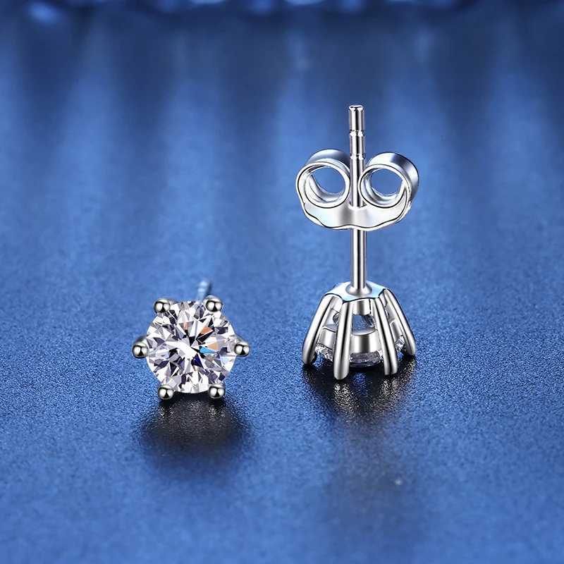 B Moissanite Studs Earrings Pass Diamond tester Pen For Men Women 18K Platinum Plated Bride Wedding Gemstone 925 Silver Earrings Y250222