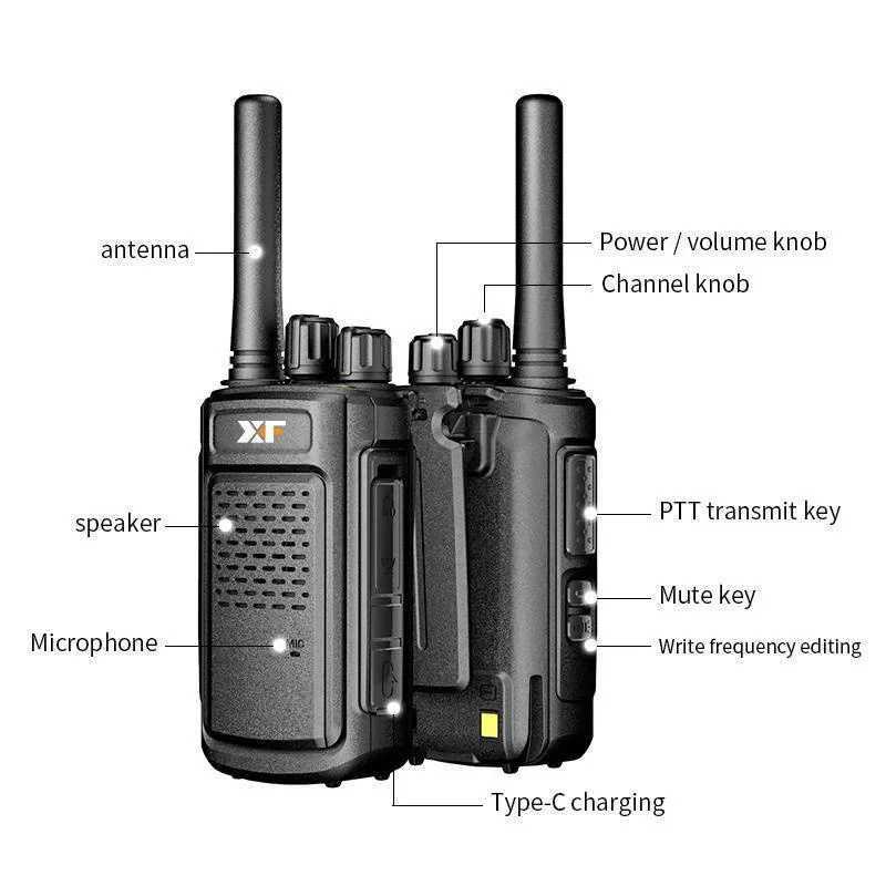 Baofeng-XF-888S Walkie Talkie Two-Way Ra 5200mAh UHF 400-470MHz 16CH Walkie-talkie Ras Transceiver MatchRa Z250221