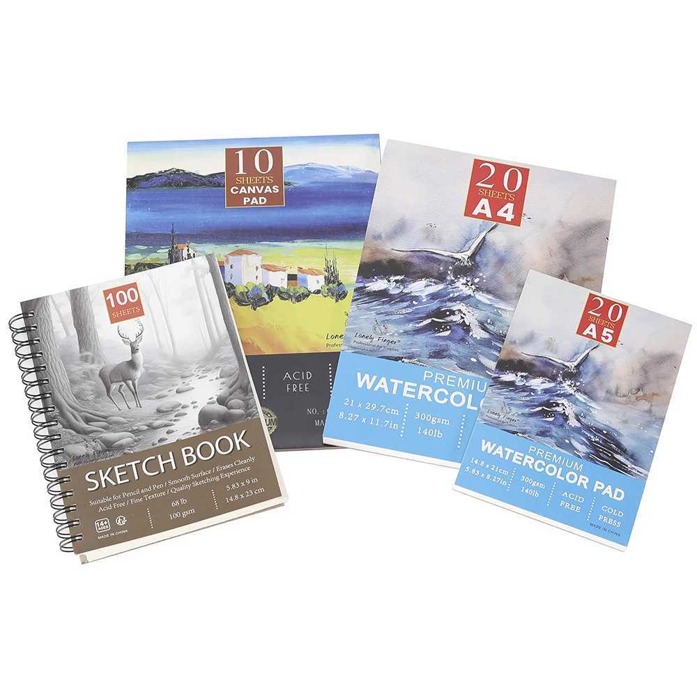 10 Sheets 9 x 12 280g Primed Acid- Canvas Paper Pad for Acrylic and Oil Painting Art Supplies for Mixed Media Techniques Y250218