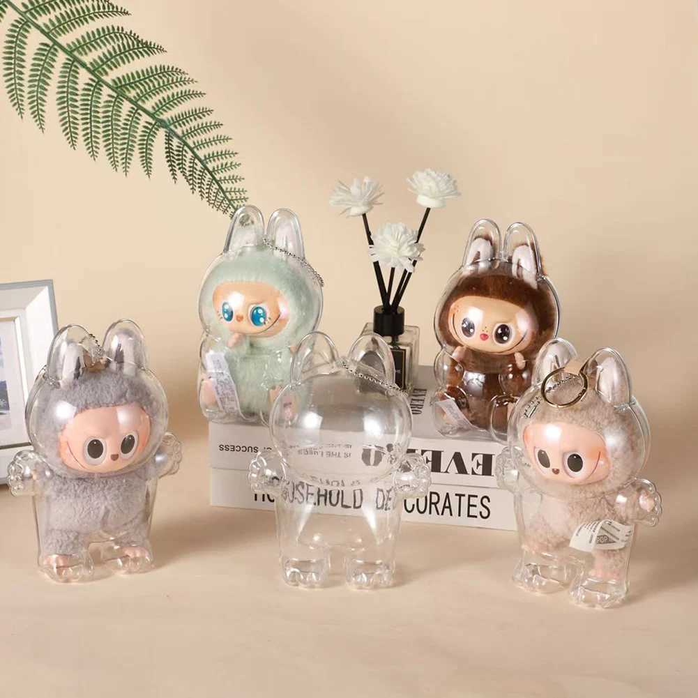 Plush Dolls INS Fashion Labs The Monsters Box Toy Cute Stuffed Bear Doll Elf Plush Kawaii Plush Dolls Transparent Covers Anime Figure Toy H250221