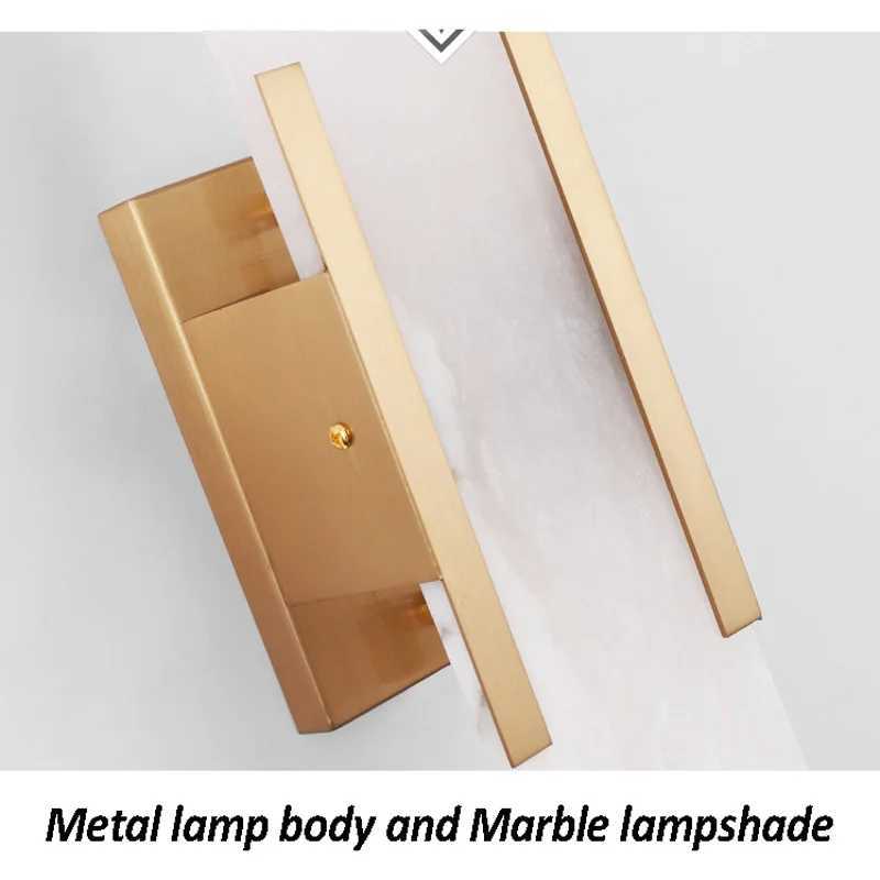 Natural Marble Sconce Light G4 Socket Wall Lamp Nordic Hardware Living Room Bedside Bedroom Bra Hotel Aisle Staircase Lighting Z250220