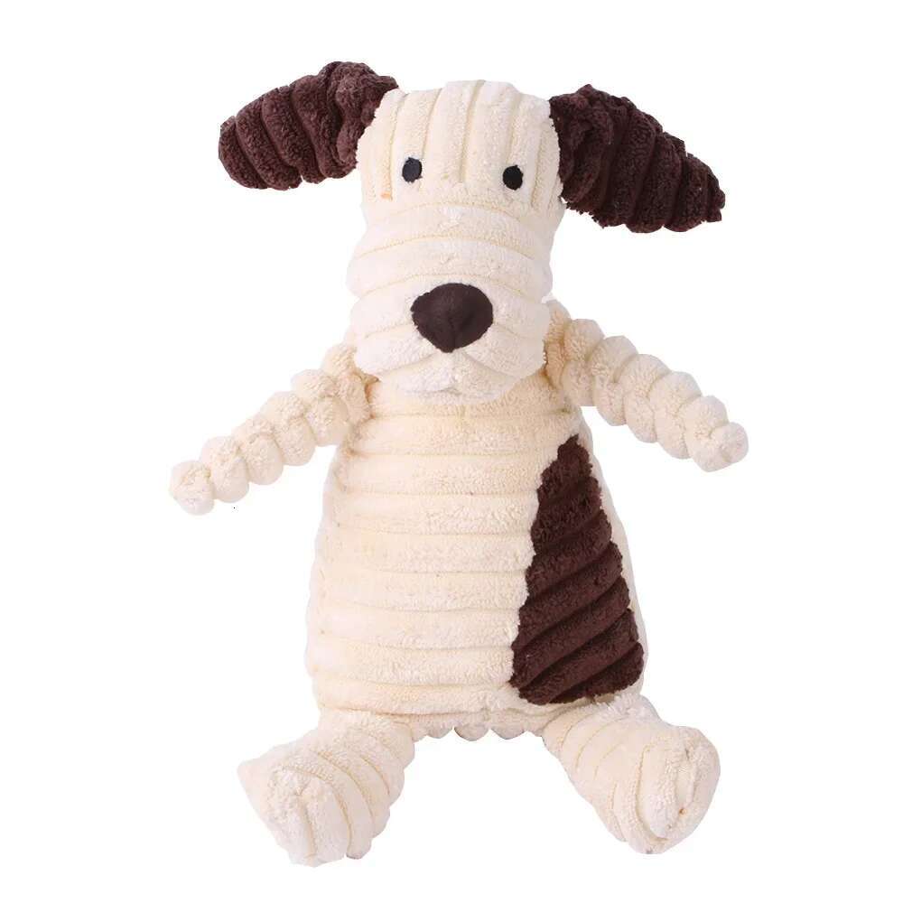 Plush Toy Animals Shape Bite Resistant Squeaky Corduroy Dog Toys for Small Large Dogs Puppy Pets Training Accessories