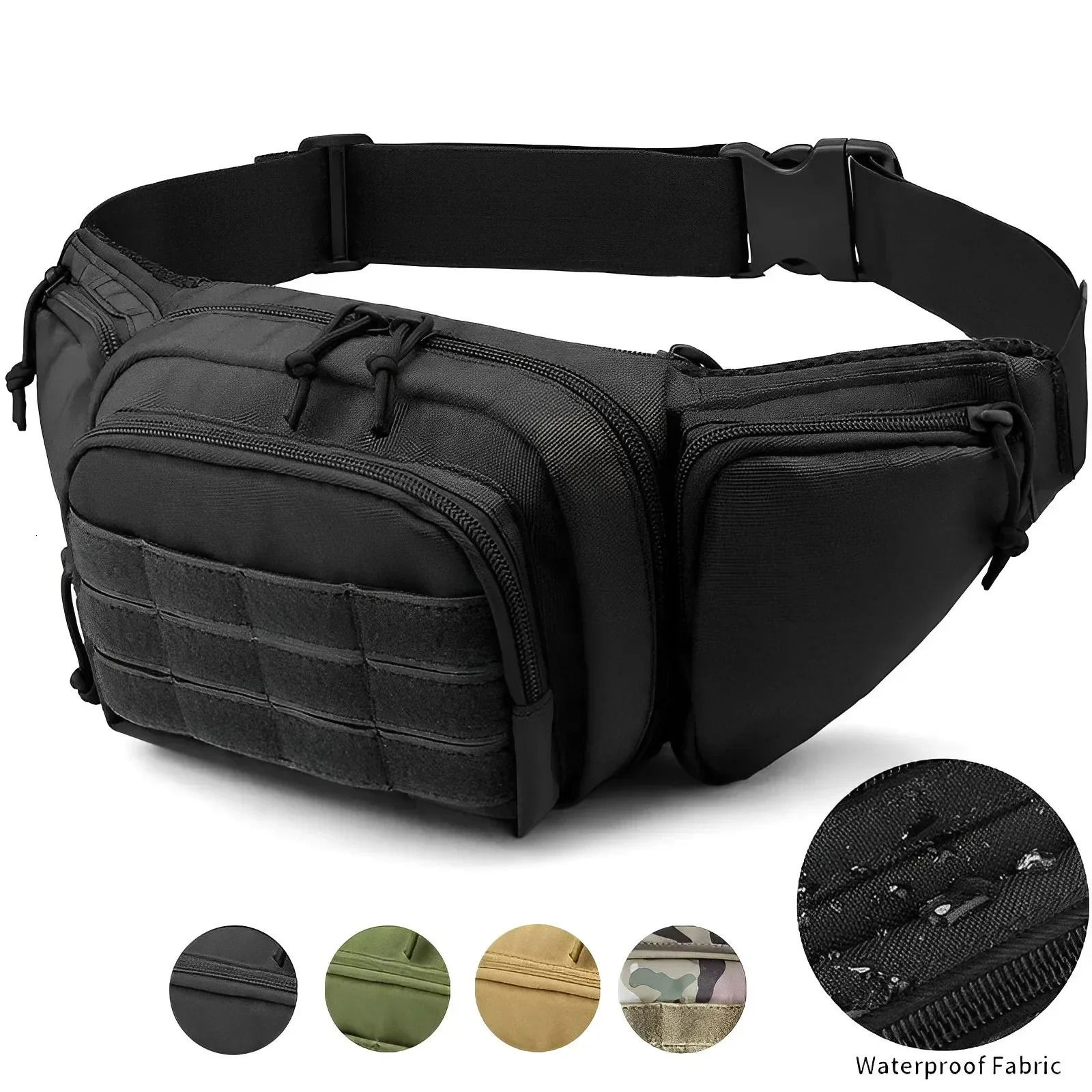Tactical Multi-function Waist Pack Fanny Packs for Men Nylon Shoulder Hiking Mobile Phone Bag Sports High-capacity Waist Bag 250221