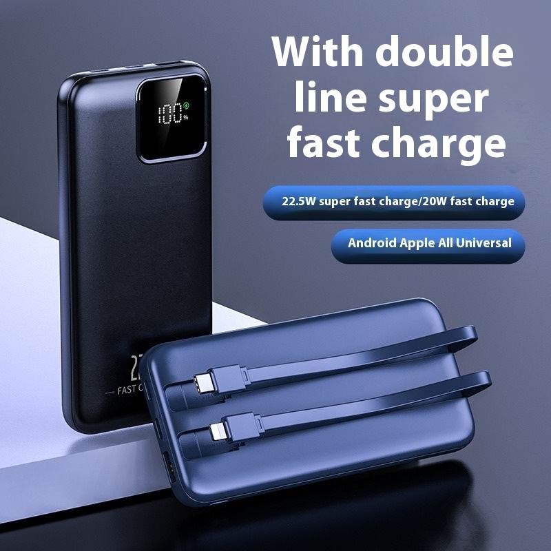 2025 Hot 30000mAh 22.5W Power Bank Super Fast Charging Powerbank Portable Mobile Power With 2 Wire for iPhone Samsung xiaomi
