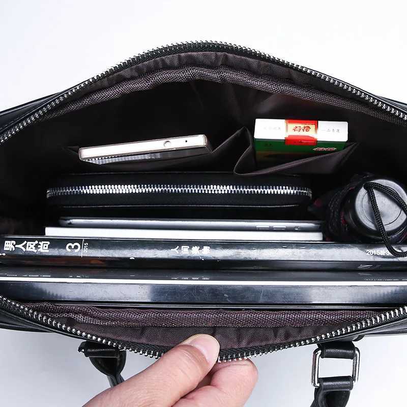 2023 New Fashion Luxury Leather Business Mens Briefcase Male Shoulder Bag Men Messenger Handbag Laptop Computer Designer Bag Z250220