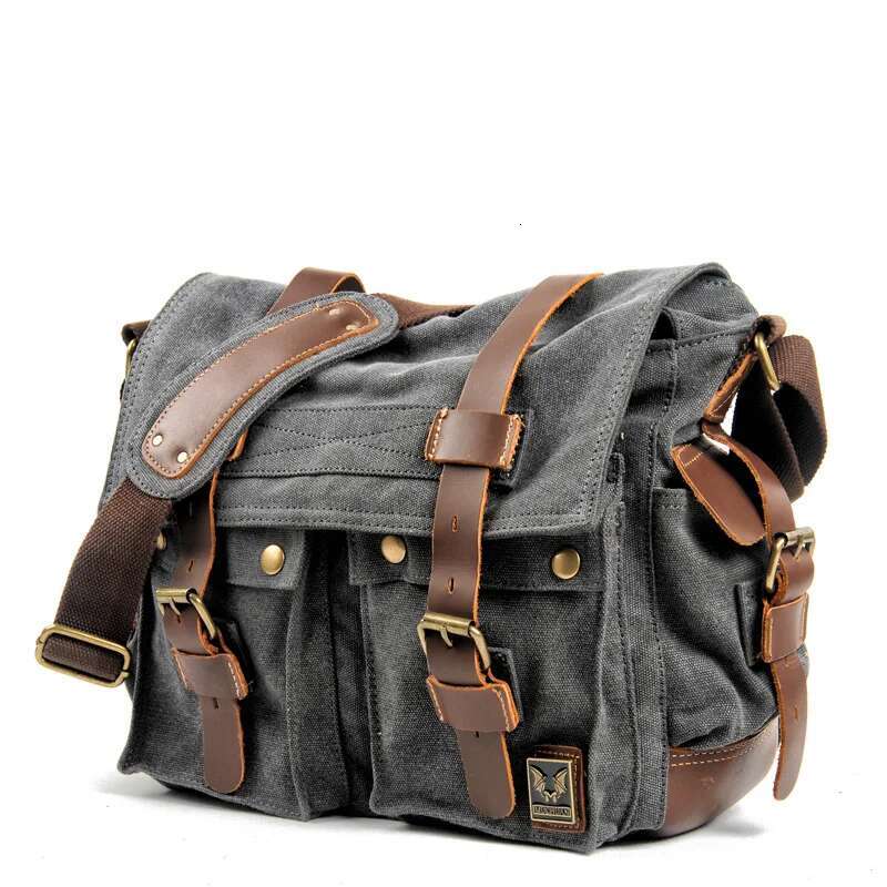 I AM LEGEND Will Smith Military + Genuine Leather Messenger Canvas Shoulder Men Crossbody Casual Bag