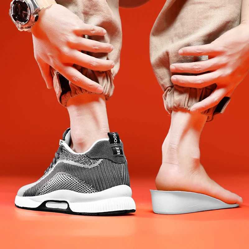 Soft Breathable Elevator Fashion Height Increase for Men Sneakers Casual NEW top Lift Sport Shoes Sole+Insole 6CM Taller Man Z250221