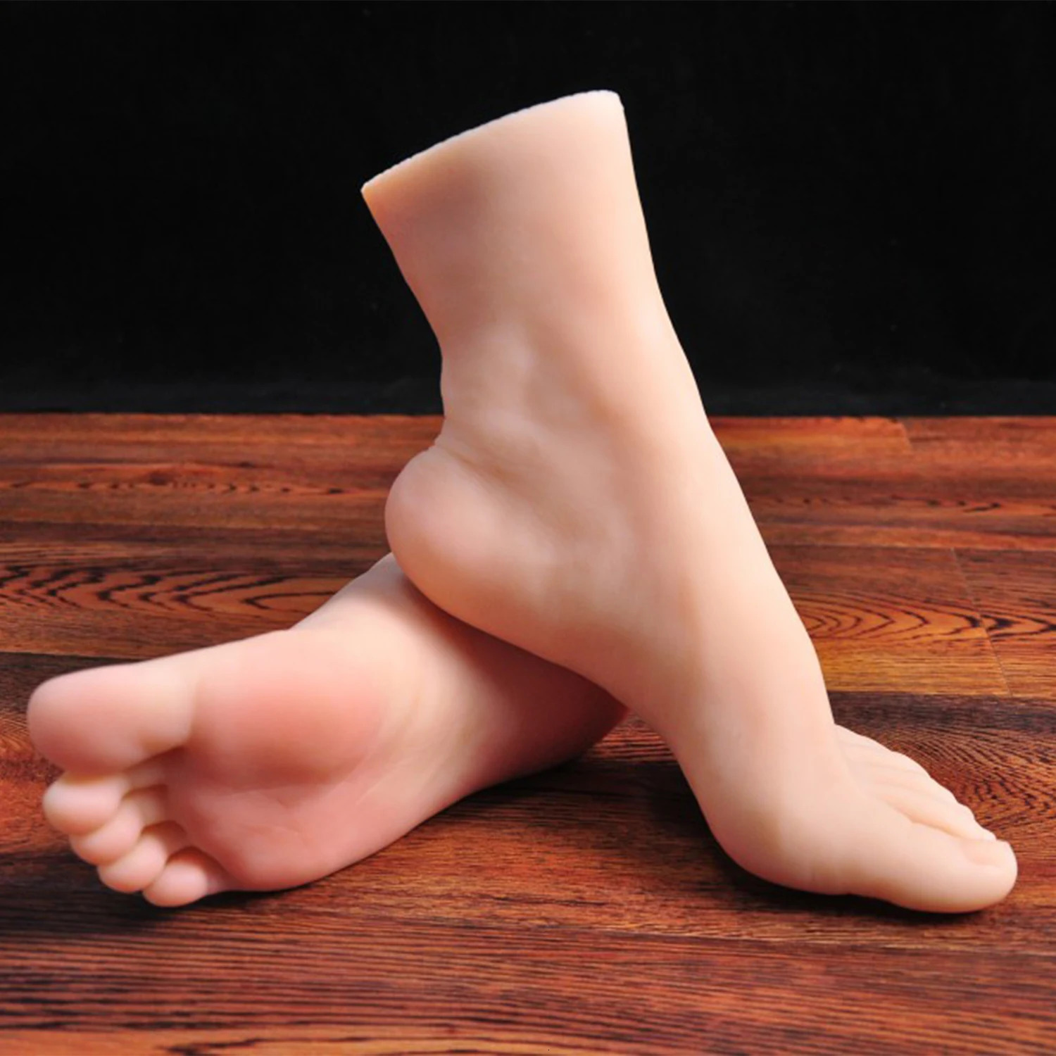 Large Size Female Foot Model 4100 Silicone Mannequin Feet Fetish Massage Fake Nail Practice Jewelry Shoes Display Soft TPE 250221