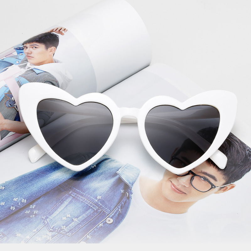 2025 Cross border European and American Style Love Women's Sunglasses Women's Fashion Big Face slimming Sunglasses