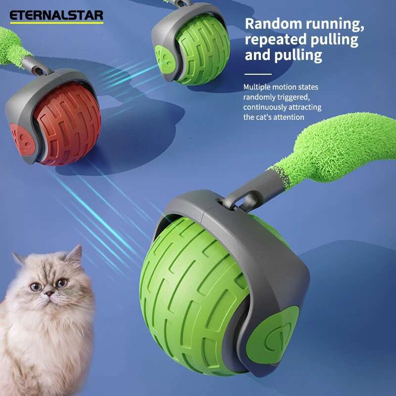 New Interactive Auto Electric Rolg Ball Toys for Kitty Pet Smart Automatic Teaser USB Rechargeable Cat Toy