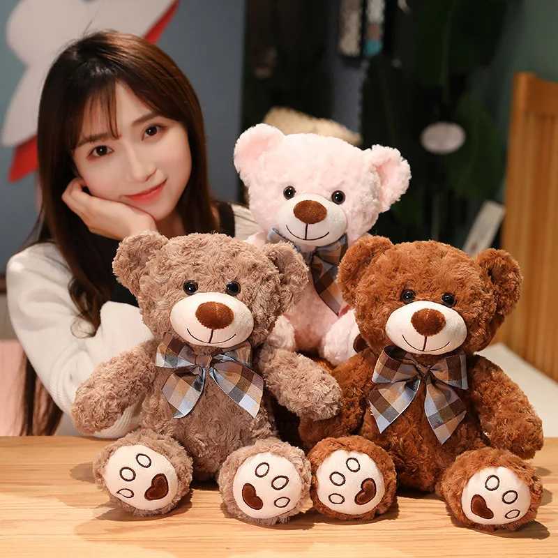 35/50/60CM Cute Classic Teddy Bear Plush Toys Kawaii Bow Tie Bear Plushie Pillow Stuffed Soft Dolls for Kids Girls Lover GiftsT250222