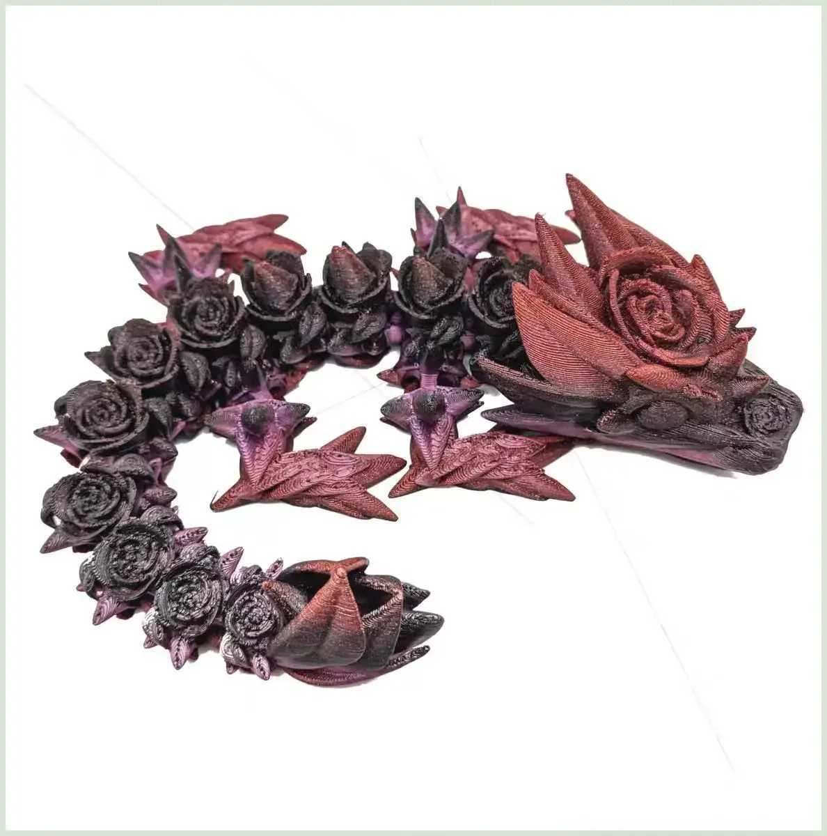 3D Printed Rose Egg Crystal Toy for Kids Rotatable Articulated Dragon Kid Hollow Christmas Gift Desktop Home Decor Free shipping