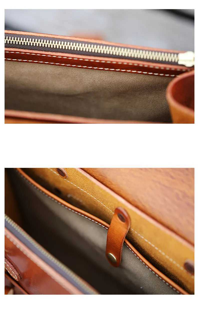 high quality luxury genuine leather men briefcase business casual designer organizer real cowhide anti-theft work messenger bag Z250220