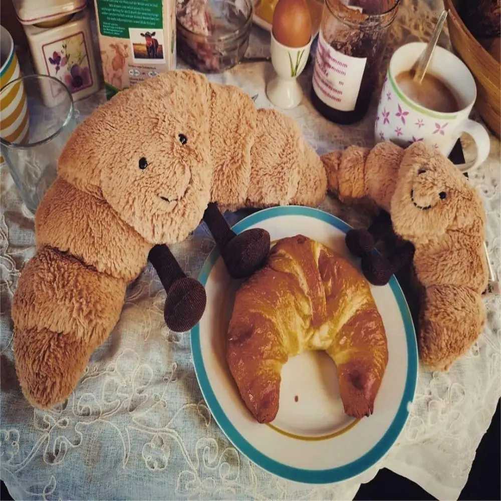 Gifts Rag Doll Toy Croissant Plush Smile Bread Pillow Smile Croissant Bread Pillow Stuffed Animals Plush ToysT250222