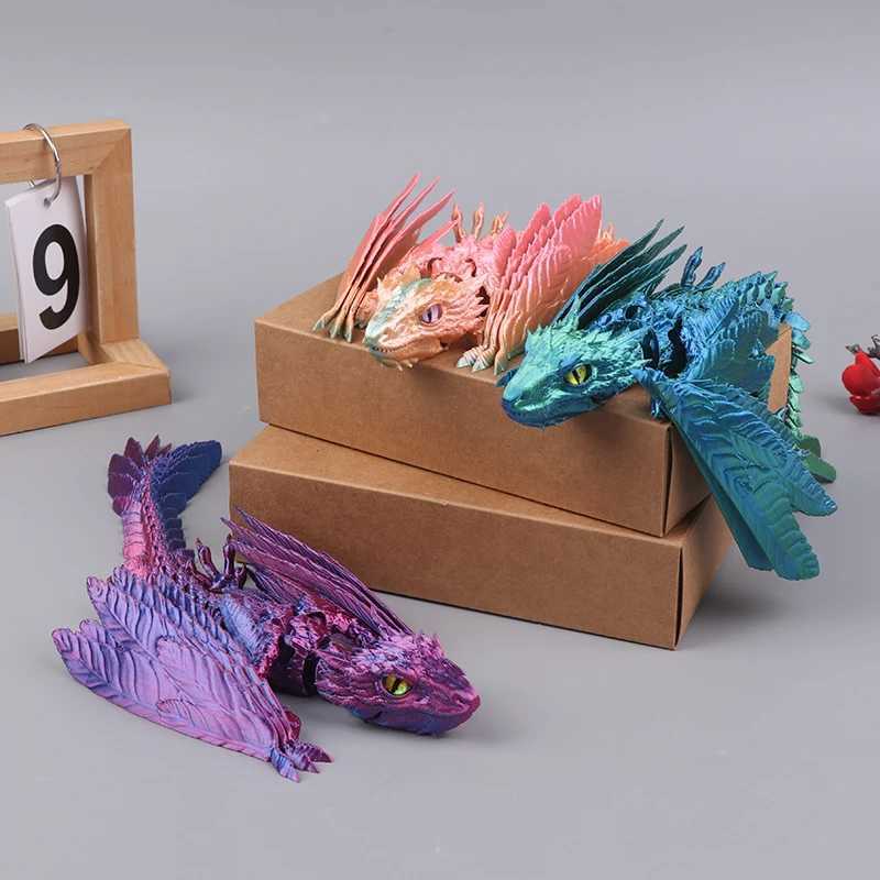 Feathered Wyvern Articulated Dragon 3D Printed Toys Desktop Pet Free shipping