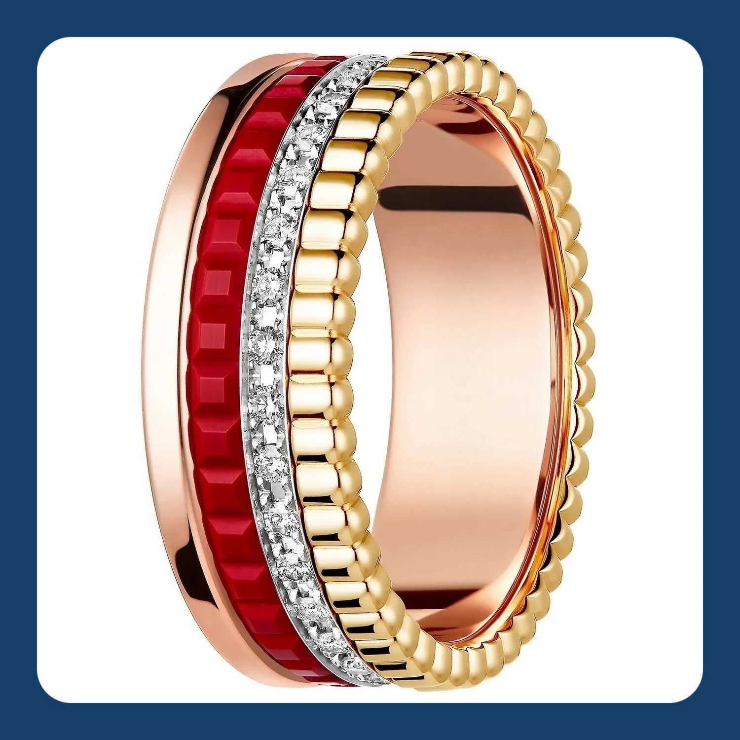 Band Rings Gorgeous Womens Copper Ring with Shimmering Cubic Zirconia - Ideal Fashion Accessory and Gift J250217CNDV