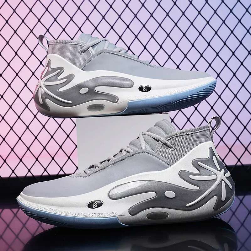 High-quality Men's Women Leather Basketball Sneakers Men Outdoor Rubber Anti Slip Sports Training Shoes Male