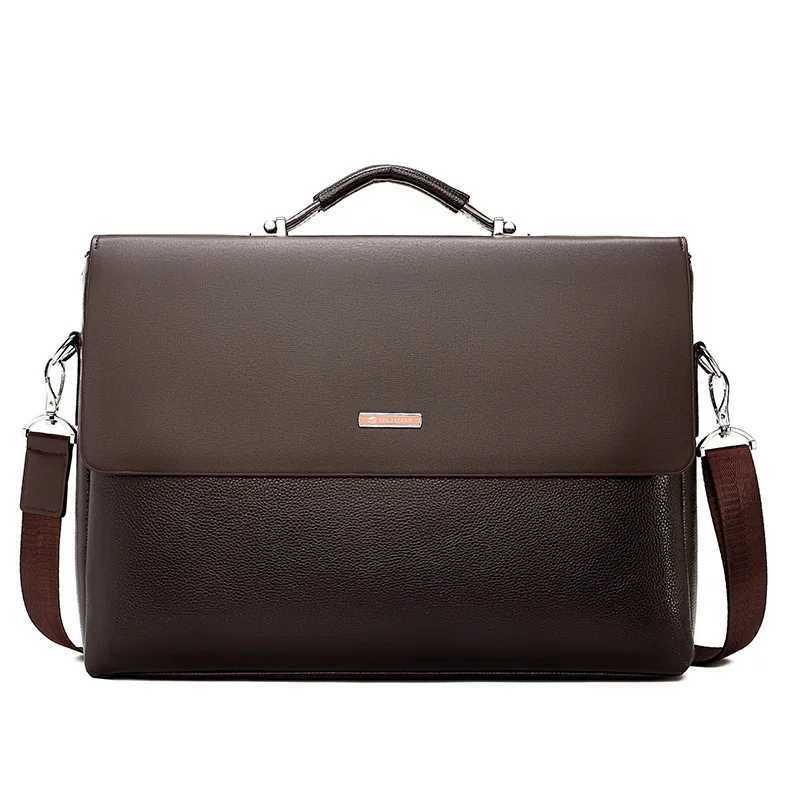 Fashion Leather Briefcase For Men Designer Work Business Tote Bags Handbag Cross Shoulder Square A4 Side Crossbody Laptops Bag Z250220
