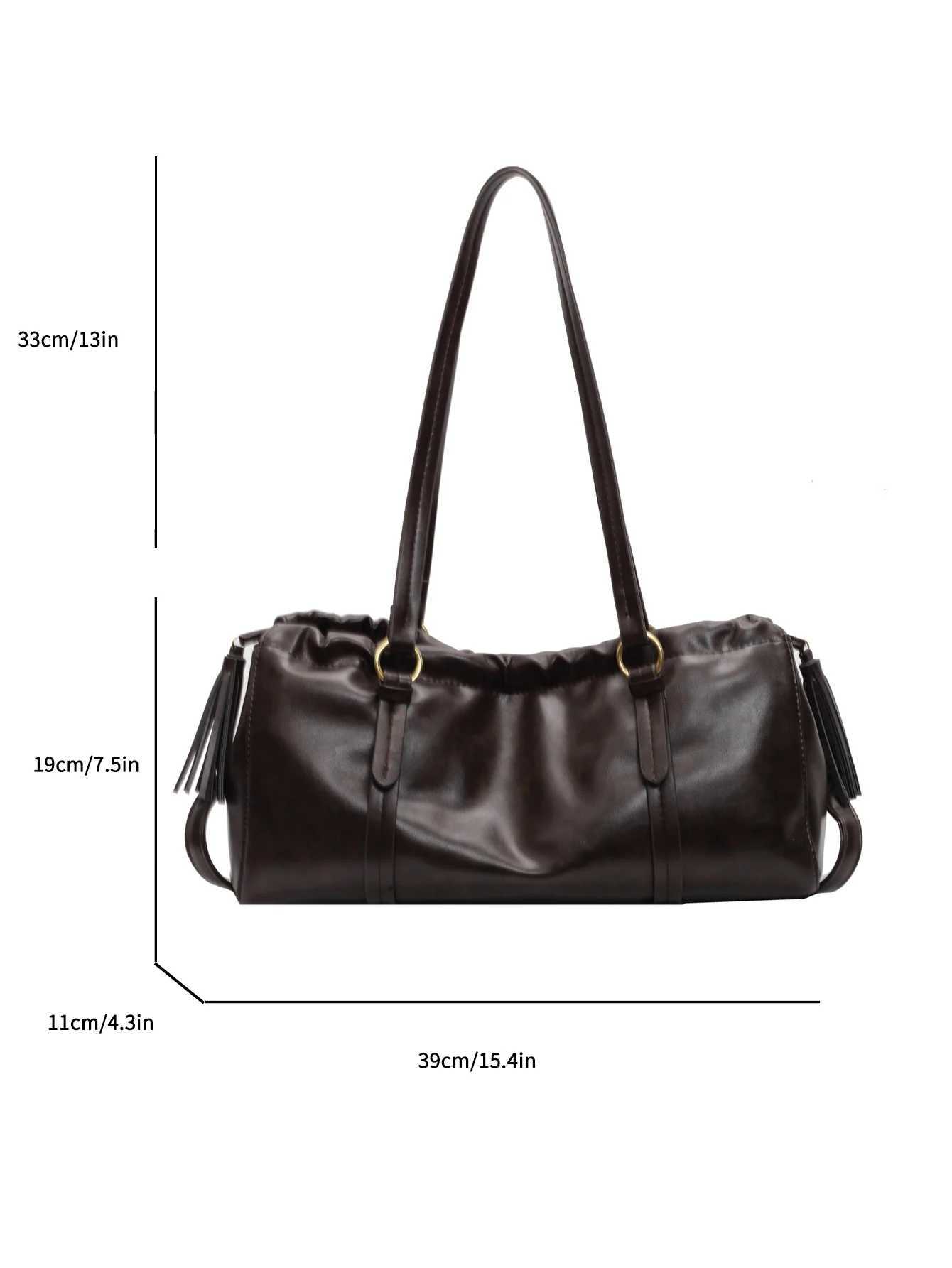 Underarm commuting bag for women large capacity 2024 new autumn and winter casual retro pleated single shoulder handbag Y250220