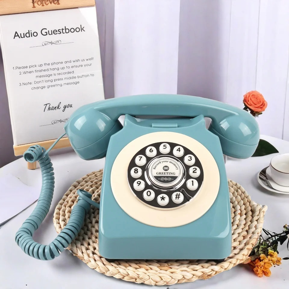 Audio Guest Book Wedding Phone Bridal Gifts Vintage Telephone Record Customized Voice Message for Your Party y250108