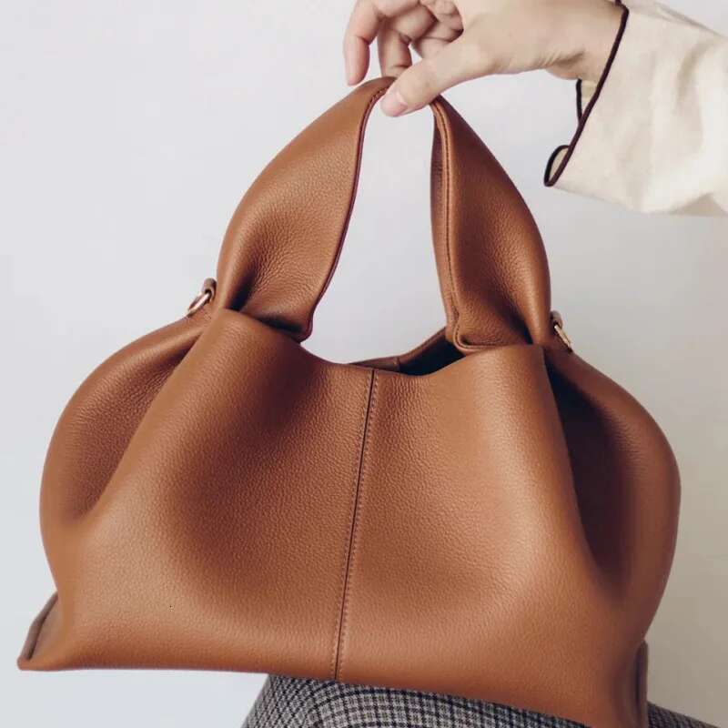 2025 New With Brand High Quality Women's Handbag Litchi Pattern Leather Fashion Cloud Crossbody Bag