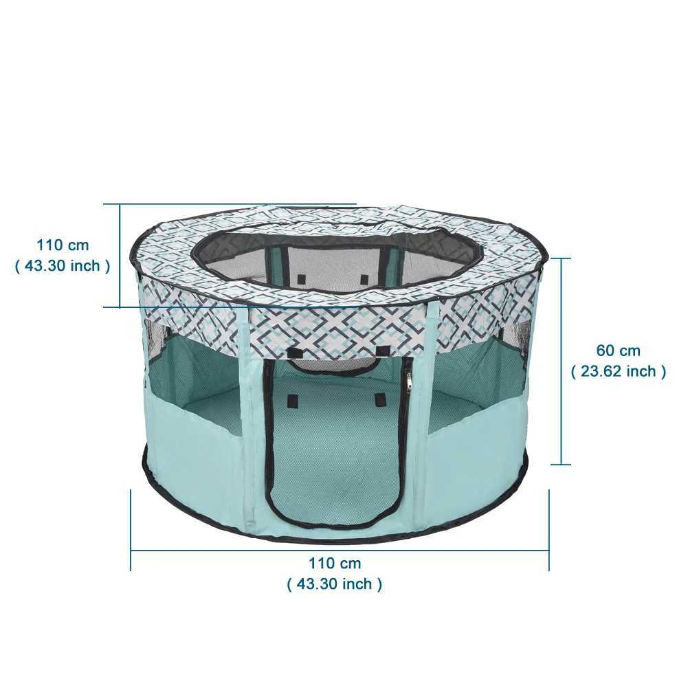 Dog Crates Kennels Indoor Pet Delivery Room Large Play Pen Folding Pet Tent Dog Cats House Octagonal Cage Tent Playpen Kennel Easy Operation Fence H25