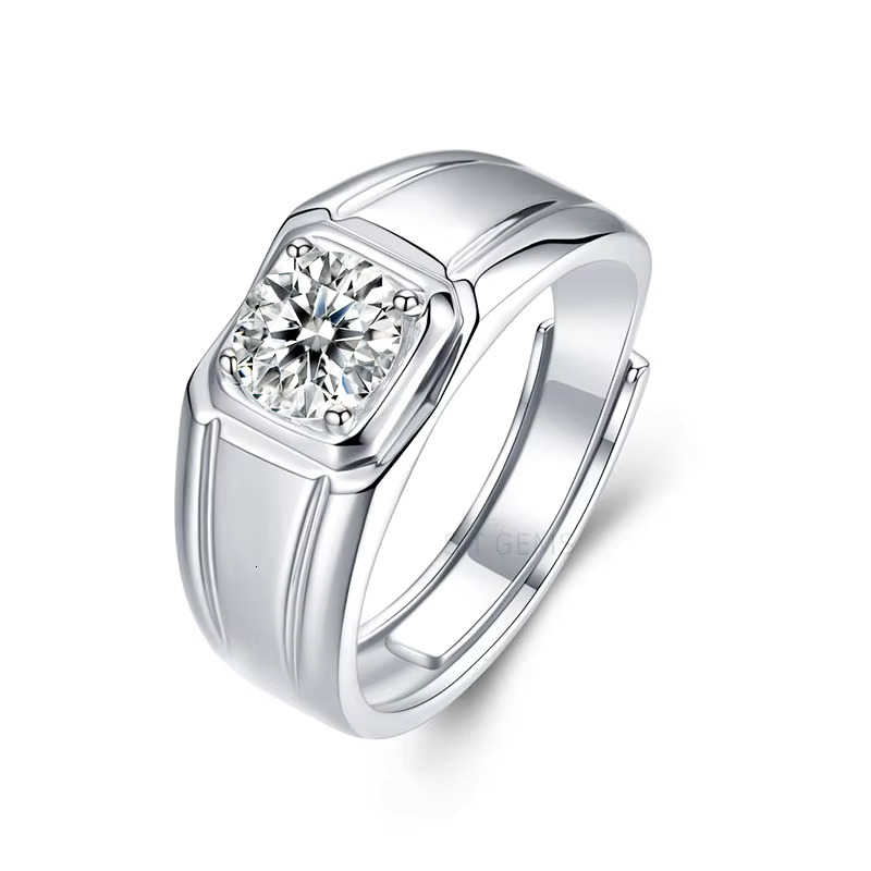 Di IntegritÃ 1Ct Round Diag Sier Sier Moissanite Impegno Da Uomo