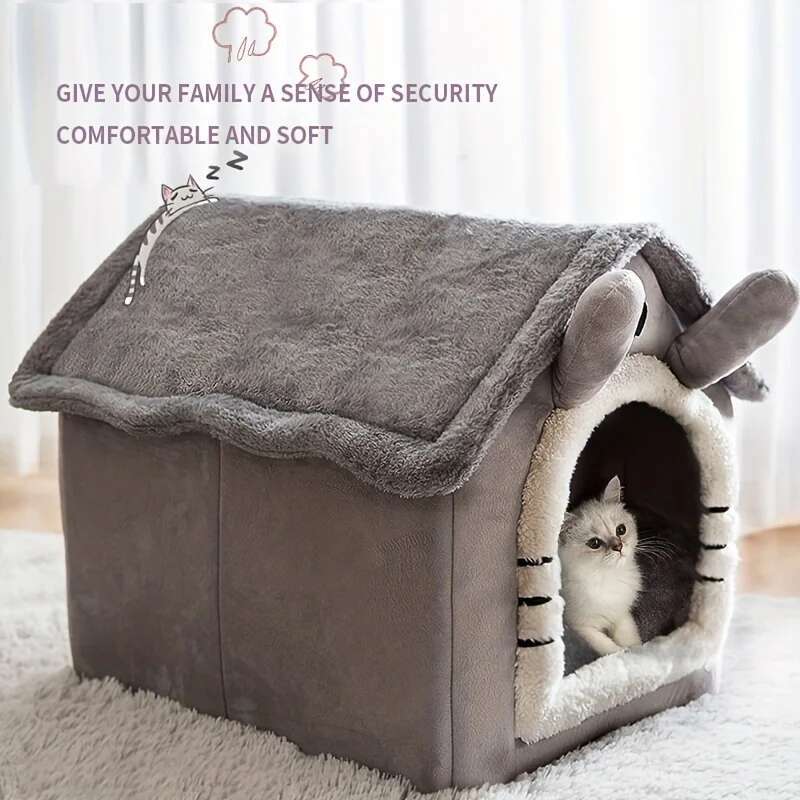 Foldable Removable Washable Cat Puppy Cave Sofa Pet Bed House for Extra Dogs Small and Medium Cats