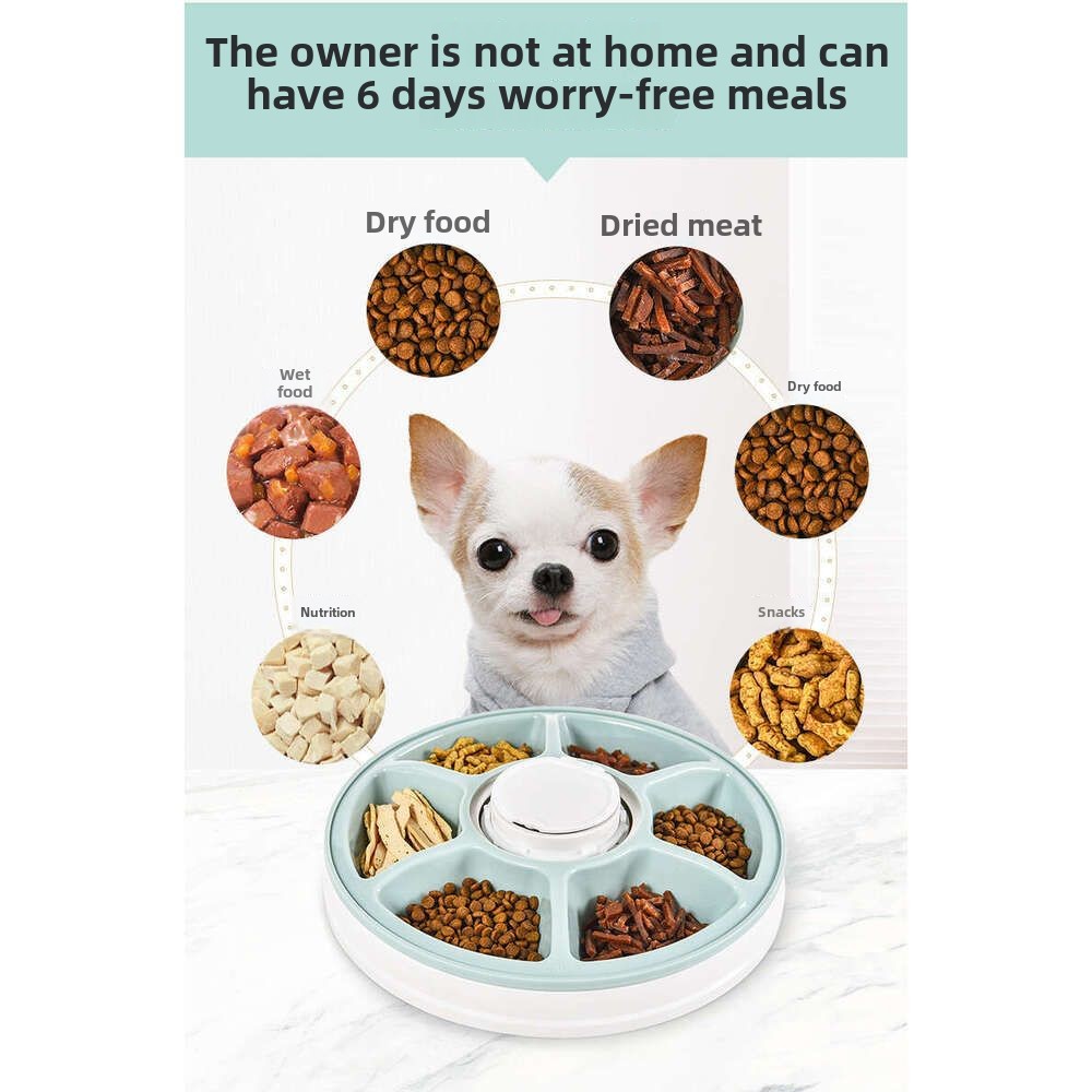 Smart Pet Feeder, 6-Compartment Timed and Portion-Control Automatic Food Dispenser for Dogs and Cats