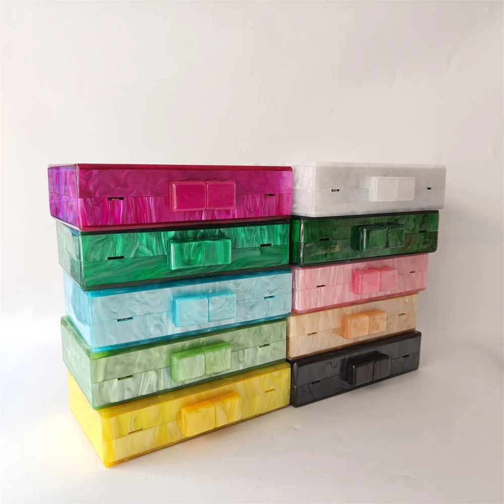 Many Candy Pearl Acrylic Box Clutches Evening Bag For Bridal Wedding Party Beaded Clutch Mini Female Beach Purse And Handbag 250221